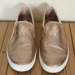 Michael Kors Rose Gold Slip On Sneakers